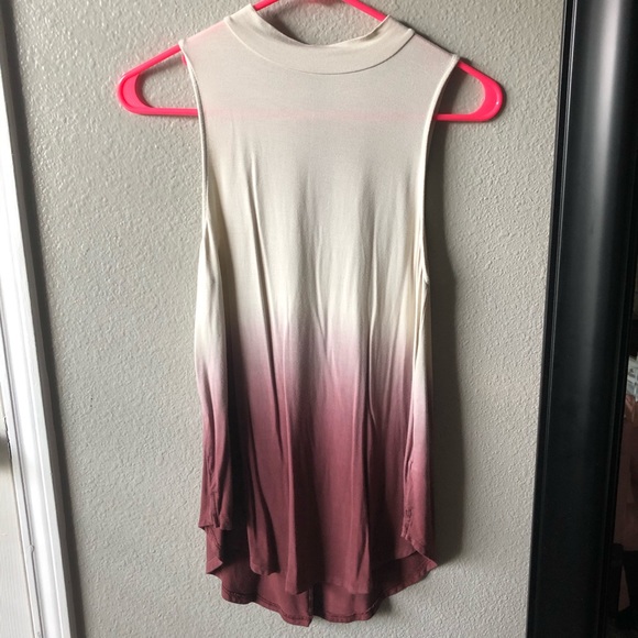 American Eagle Outfitters Tops - American Eagle | Cream/Maroon ombré top
